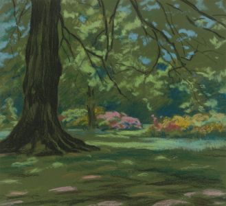 A.V. Bramble - 20th Century pastel, Woodland Landscape
