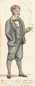 Charles William Cole - 19th Century Pen and Ink drawing, Study of a Gentleman