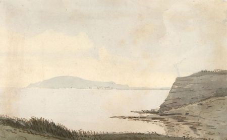19th Century Watercolour - Isle of Portland from Weymouth