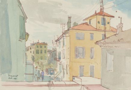 John Sergeant (1937-2010) - 1966 Pen and Ink Drawing, Rue St Sebastian, Biot