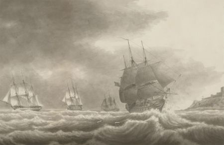 Attributed to J.G Tatem Snr - 19th Century India Ink, Sailing Ships on Rough Sea
