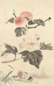 Two Japanese Early 20th Century Ink Studies - Flowers and Birds