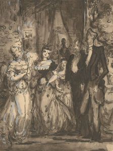 Harold Hope Read (1881-1959) - Pen and Ink Drawing, Elegant Figures at the Dance