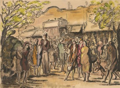 Harold Hope Read (1881-1959) - Early 20th Century Watercolour, Busy Street Scene