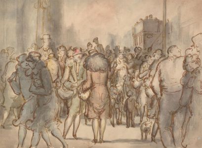 Harold Hope Read (1881-1959) - Watercolour, A Busy London Street