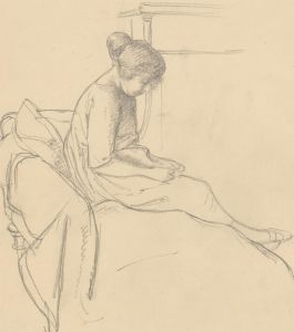Harold Hope Read (1881-1959) - Graphite Drawing, Study of Hilda Sitting