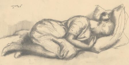 Harold Hope Read (1881-1959) - Signed 1923 Graphite Drawing, Hilda Sleeping