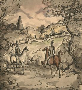 Harold Hope Read (1881-1959) - Pen and Ink Drawing, Horse Riding in the Park