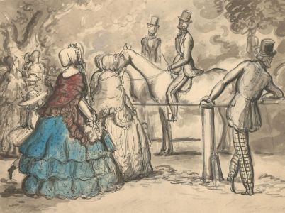 Harold Hope Read (1881-1959) - Pen and Ink Drawing, Figures at a Horse Show