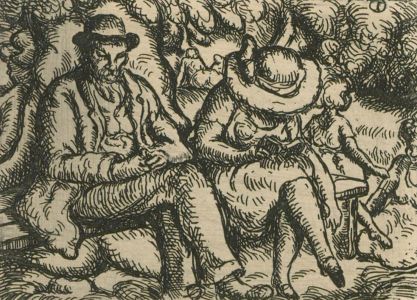 Harold Hope Read (1881-1959) - Miniature Etching, Figures at a Park
