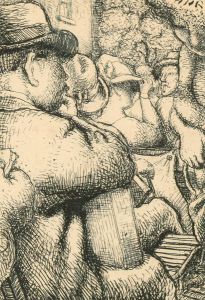 Harold Hope Read (1881-1959) - Miniature Etching, London Bus Interior