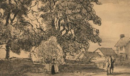 Harold Hope Read (1881-1959) - Signed 1921 Pen and Ink Drawing, Village Scene