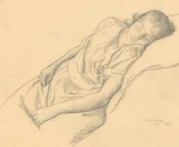 Harold Hope Read (1881-1959) - Signed 1925 Graphite Drawing, Hilda Asleep