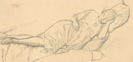 Harold Hope Read (1881-1959) - Signed 1923 Graphite Drawing, Hilda at Rest