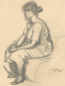 Harold Hope Read (1881-1959) - 1923 Graphite Drawing, Study of a Seated Hilda