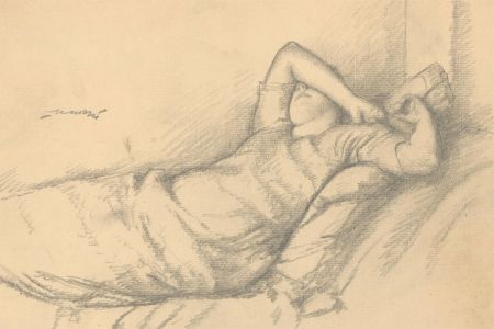 Harold Hope Read (1881-1959) - Signed Graphite Drawing, Study of Hilda Resting