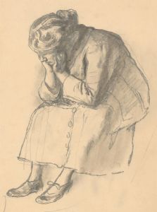 Harold Hope Read (1881-1959) - Graphite Drawing, Hilda in her House Coat