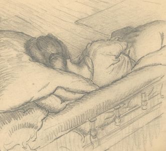 Harold Hope Read (1881-1959) - Graphite Drawing, Interior with Hilda
