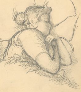 Harold Hope Read (1881-1959) - Graphite Drawing, Hilda Asleep
