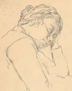 Harold Hope Read (1881-1959) - Graphite Drawing, Hilda Rests Her Head