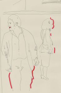 Anthony Barnard Harris (b.1939) - 1987 Pen and Ink Drawing, Standing Figures
