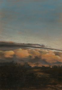 J.A - 20th Century Pastel, Landscape at Dusk