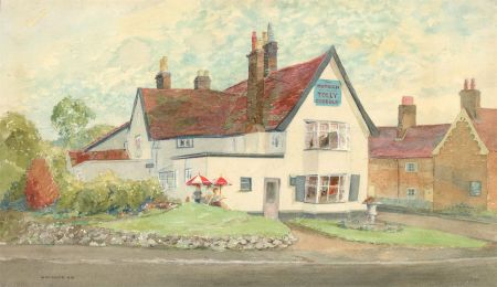 Geoffrey Richard Mortimer - 1969 Watercolour, The Ostrich Pub, Wherstead