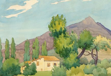 Ernest Fedarb NS (1905-2005) - 1931 Watercolour, Continental Villa in Landscape