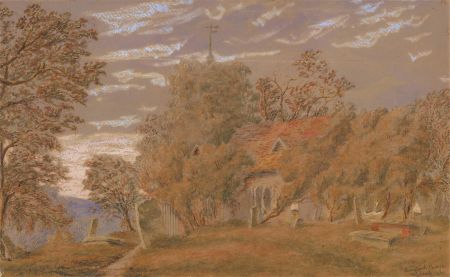 W. J. Kemp - 1860 Watercolour, Chingford Church, London