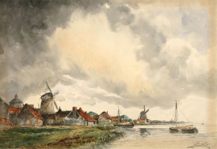 Norris Fowler Willatt (1859-1924) - Pair of Watercolours, Sciedam from the River