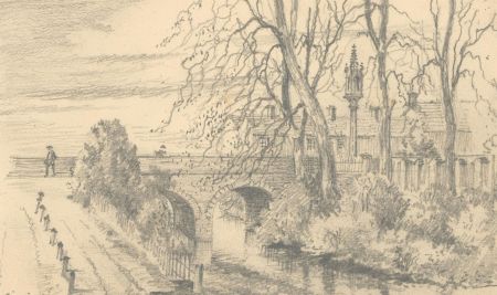 Charles T Miles - 1923 Graphite Drawing, Gillingham Mill