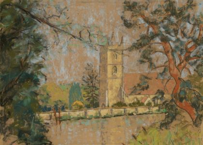 Mid 20th Century Pastel - Village Church 