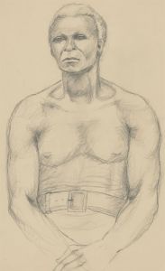 Mary Pierce - 20th Century Graphite Drawing, Portrait of a Sitting Man