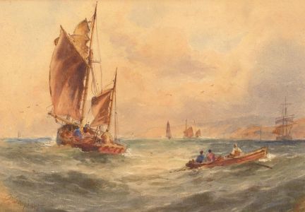 A. Shepherd - 19th Century Watercolour, Sailing Ships Heading out to Sea