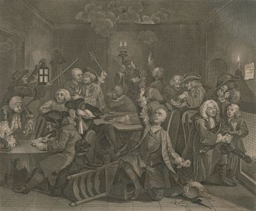 William Hogarth (1697-1764) - 19th Century Engraving, A Rake's Progress, Plate 6