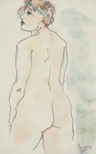 Inge Clayton FRSA (1942-2010) - 1985 Monotype, Standing Female Nude