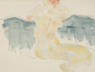 Inge Clayton FRSA (1942-2010) - Signed 1985 Watercolour, Study of a Nude