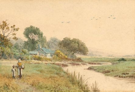 Henry Hilton (fl.1987-1888) - Late 19th Century Watercolour, River Landscape