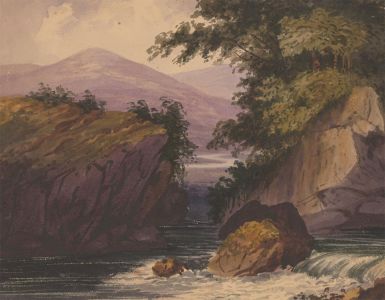 19th Century Watercolour - Classical River Landscape
