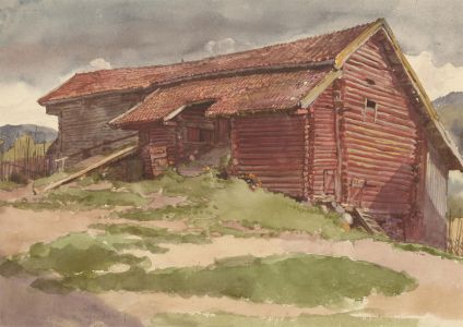 Alfred William Strutt (1856-1924) - Signed Watercolour, The Barn