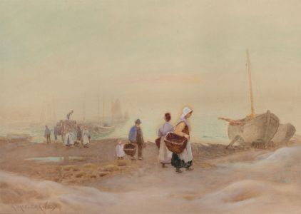 Adelaide L. Haslegrave - Signed Late 19th Century Watercolour, The Fishing Boats