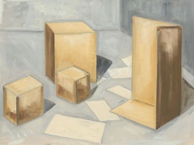 Anita Wright - Cubist Style c. 1975 Acrylic, Geometric Still Life