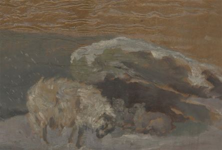 Alfred William Strutt (1856-1924) - Late 19th Century Oil, Sheep in Winter