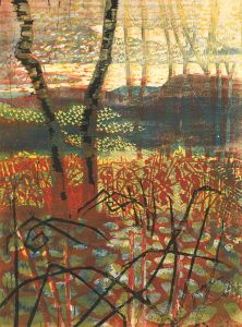 Richard Ian Bentham Walker (1925-2009) - 1975 Linoprint, Vibrant Landscape