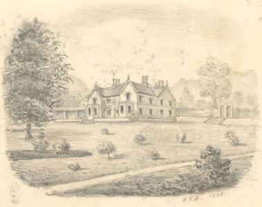 E.T. Billhouse - Set of Three 1838 Graphite Drawings, Miniature Estate Studies