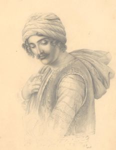 C.F - 1843 Graphite Drawing, Portrait of a Gentleman