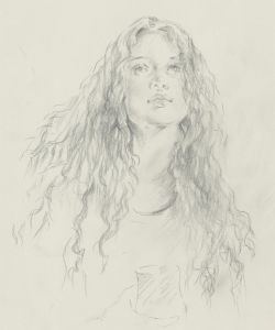 Franco Matania (1922-2006) - c.1990 Graphite Drawing, Portrait of a Girl