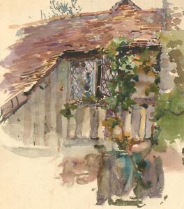 Alfred William Strutt (1856-1924) - Watercolour, Cottage Window