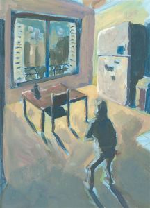 Guillaume Lebeau - Contemporary Acrylic, Man in the Kitchen