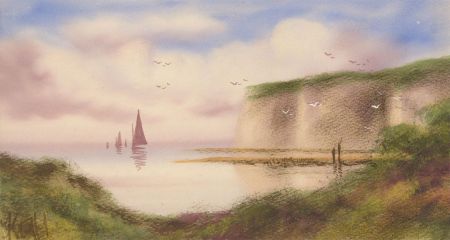 Fred Stafford (fl.1890-1910) - Late 19th Century Gouache, Coastal Seascape
